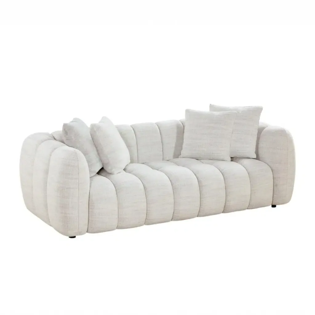 Aria Fabric 3 Seater Sofa - Cream